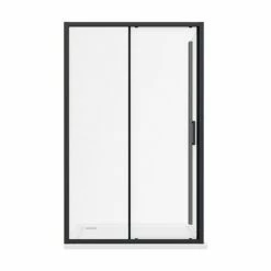 Toreno Matt Black 1000 X 900mm Sliding Door Shower Enclosure + Pearlstone Tray -Dream Bathroom Shop BLK109SDE d3 460