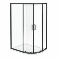 Toreno Matt Black 1200 X 800mm Offset Quadrant Shower Enclosure -Dream Bathroom Shop BLK128Q2D D5 460