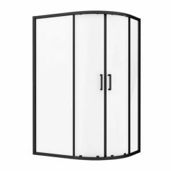 Toreno Matt Black 1200 X 900mm Offset Quadrant Shower Enclosure -Dream Bathroom Shop BLK129Q2D d4 460