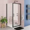 Toreno Matt Black 800 X 800mm Pivot Door Shower Enclosure Without Tray
