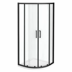 Toreno Matt Black 800 X 800mm Quadrant Shower Enclosure + Pearlstone Tray -Dream Bathroom Shop BLK8QSE d3 460