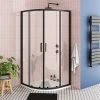 Toreno Matt Black 800 X 800mm Quadrant Shower Enclosure + Pearlstone Tray