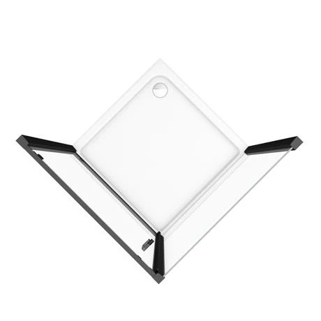 Toreno Matt Black 900 X 900mm Pivot Door Shower Enclosure + Pearlstone Tray 6 Toreno Matt Black 900 X 900mm Pivot Door Shower Enclosure + Pearlstone Tray - Image 6