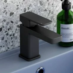 Toreno Modern Black Basin Mono Mixer Tap -Dream Bathroom Shop BLT7132 d6 460