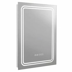 Toreno 500x700mm LED Illuminated Mirror Inc. Anti-Fog, Digital Clock & Touch Sensor - MIR020 5 Toreno 500x700mm LED Illuminated Mirror Inc. Anti-Fog, Digital Clock & Touch Sensor - MIR020 -Dream Bathroom Shop MIR020 D2 460