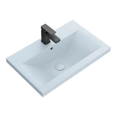 Toreno 600 Basin Unit - High Gloss White With Matt Blue Mid Edged Basin 2 Toreno 600 Basin Unit - High Gloss White With Matt Blue Mid Edged Basin - Image 2
