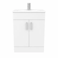 Toreno 1100mm Gloss White Vanity Unit Bathroom Suite - Depth 400/200mm -Dream Bathroom Shop MOD1100PAN d7 460