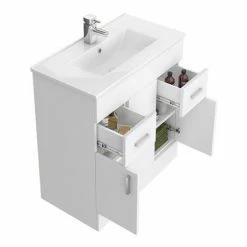 Toreno 1300mm Gloss White Vanity Unit Bathroom Suite - Depth 400/200mm 10 Toreno 1300mm Gloss White Vanity Unit Bathroom Suite - Depth 400/200mm -Dream Bathroom Shop MOD1300VTY001C d1 460