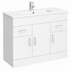 Toreno 1500mm Gloss White Vanity Unit Bathroom Suite - Depth 400/200mm 9 Toreno 1500mm Gloss White Vanity Unit Bathroom Suite - Depth 400/200mm -Dream Bathroom Shop MOD1500 d2 460