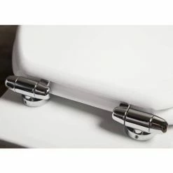 Toreno High Gloss White MDF Bottom Fixing Soft Close Toilet Seat With Chrome Hinges -Dream Bathroom Shop MSC020 detail3 460