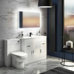Toreno Vanity Sink With Cabinet - 1000mm Modern High Gloss White -Dream Bathroom Shop MV1000 n d1 460