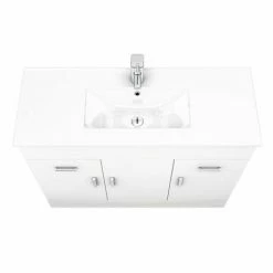 Toreno Vanity Sink With Cabinet - 1000mm Modern High Gloss White -Dream Bathroom Shop MV1000 n d3 460