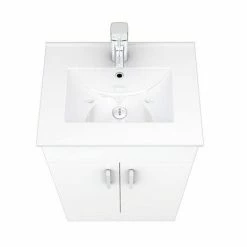 Toreno Small Vanity Sink With Cabinet - 500mm Modern High Gloss White -Dream Bathroom Shop MV500 D4 460