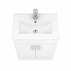 Toreno Vanity Sink With Cabinet - 600mm Modern High Gloss White -Dream Bathroom Shop MV600 n d4 460