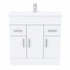 Toreno Vanity Sink With Cabinet - 800mm Modern High Gloss White -Dream Bathroom Shop MV800 d6 460