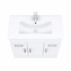 Toreno Vanity Sink With Cabinet - 800mm Modern High Gloss White -Dream Bathroom Shop MV800 d7 460