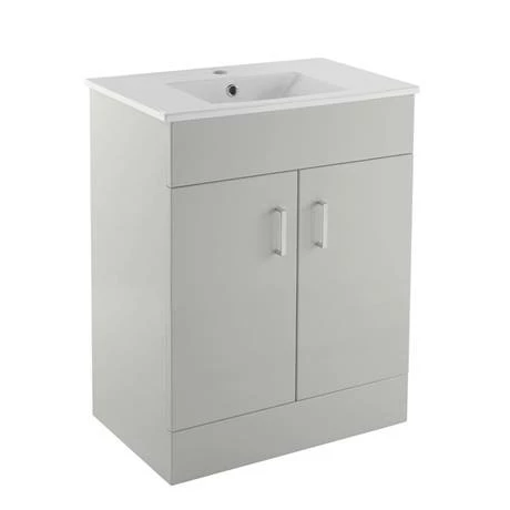 Toreno Modern Light Grey Sink Vanity Unit + Toilet Package 2 Toreno Modern Light Grey Sink Vanity Unit + Toilet Package - Image 2