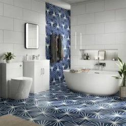 Toreno Basin Unit - 600mm Modern High Gloss White With Mid Edged Basin -Dream Bathroom Shop MVME600 d4 460