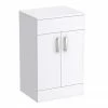 Toreno Floor Standing Countertop Vanity Unit - Gloss White - 505mm With Chrome Handles