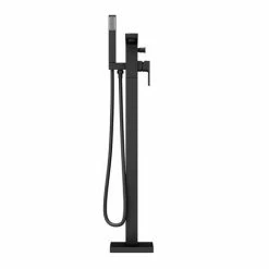 Toreno Modern Matt Black Floor Mounted Free-standing Bath Shower Mixer -Dream Bathroom Shop TBFST d2 460