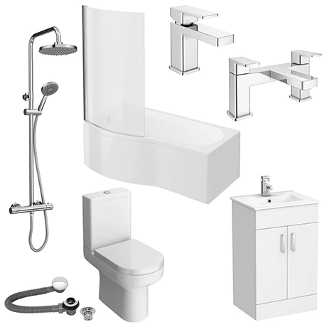 Toreno B-Shaped Complete Modern Bathroom Package 1 Toreno B-Shaped Complete Modern Bathroom Package
