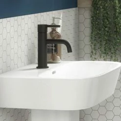 Toreno Matt Black Round Basin Mono Mixer Tap 9 Toreno Matt Black Round Basin Mono Mixer Tap -Dream Bathroom Shop TMBBT d3 460