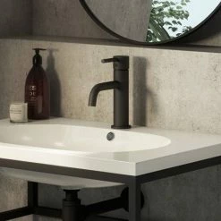 Toreno Matt Black Round Basin Mono Mixer Tap 8 Toreno Matt Black Round Basin Mono Mixer Tap -Dream Bathroom Shop TMBBT d2 460