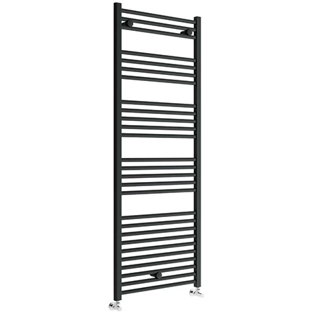 Toreno Black W600 X H1600mm Heated Towel Rail - Straight 1 Toreno Black W600 X H1600mm Heated Towel Rail - Straight