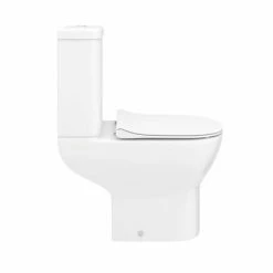 Toreno Round Rimless Close Coupled Toilet + Soft Close Seat -Dream Bathroom Shop TRRWC n d2 460
