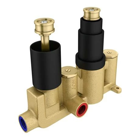 Toreno Matt Black Wall Mounted Waterfall Bath Filler + Concealed Thermostatic Valve 2 Toreno Matt Black Wall Mounted Waterfall Bath Filler + Concealed Thermostatic Valve - Image 2