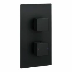 Toreno Matt Black Wall Mounted Waterfall Bath Filler + Concealed Thermostatic Valve 8 Toreno Matt Black Wall Mounted Waterfall Bath Filler + Concealed Thermostatic Valve -Dream Bathroom Shop TWMCTV BLK n detail1 460