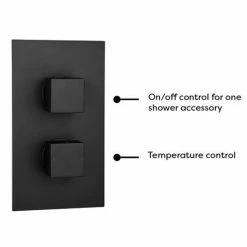 Toreno Matt Black Wall Mounted Waterfall Bath Filler + Concealed Thermostatic Valve 9 Toreno Matt Black Wall Mounted Waterfall Bath Filler + Concealed Thermostatic Valve -Dream Bathroom Shop TWMCTV BLK n detail2 460