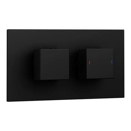 Toreno Matt Black Wall Mounted Waterfall Bath Filler + Concealed Thermostatic Valve 6 Toreno Matt Black Wall Mounted Waterfall Bath Filler + Concealed Thermostatic Valve - Image 6